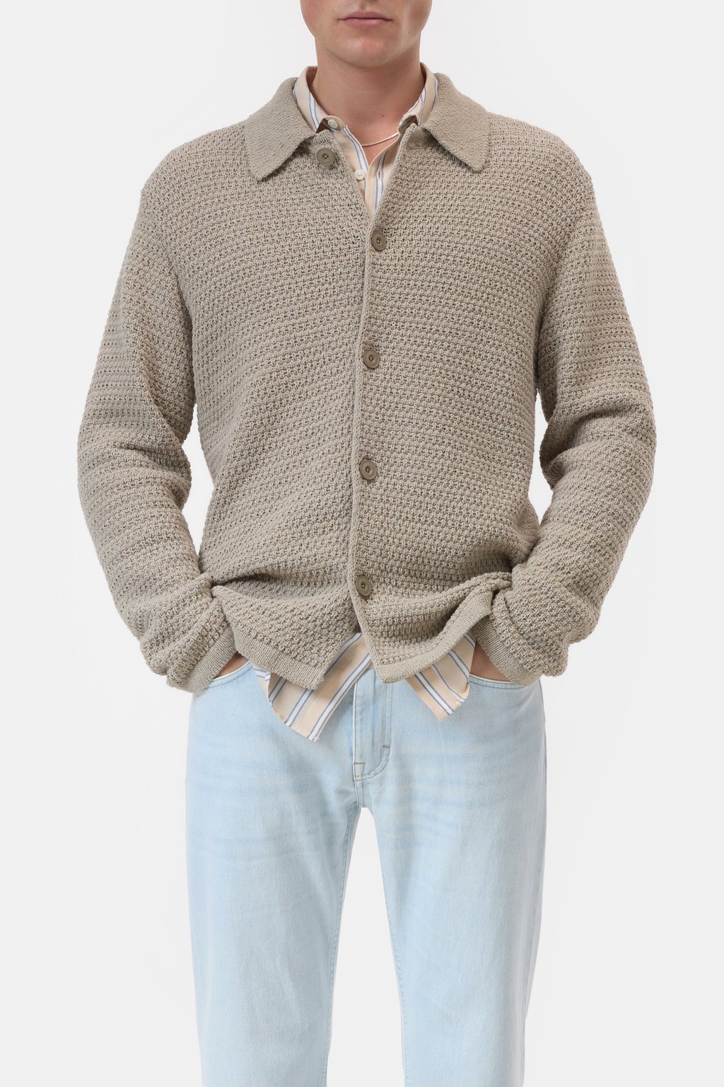 Cardigan aus Baumwoll-Mix-Garn