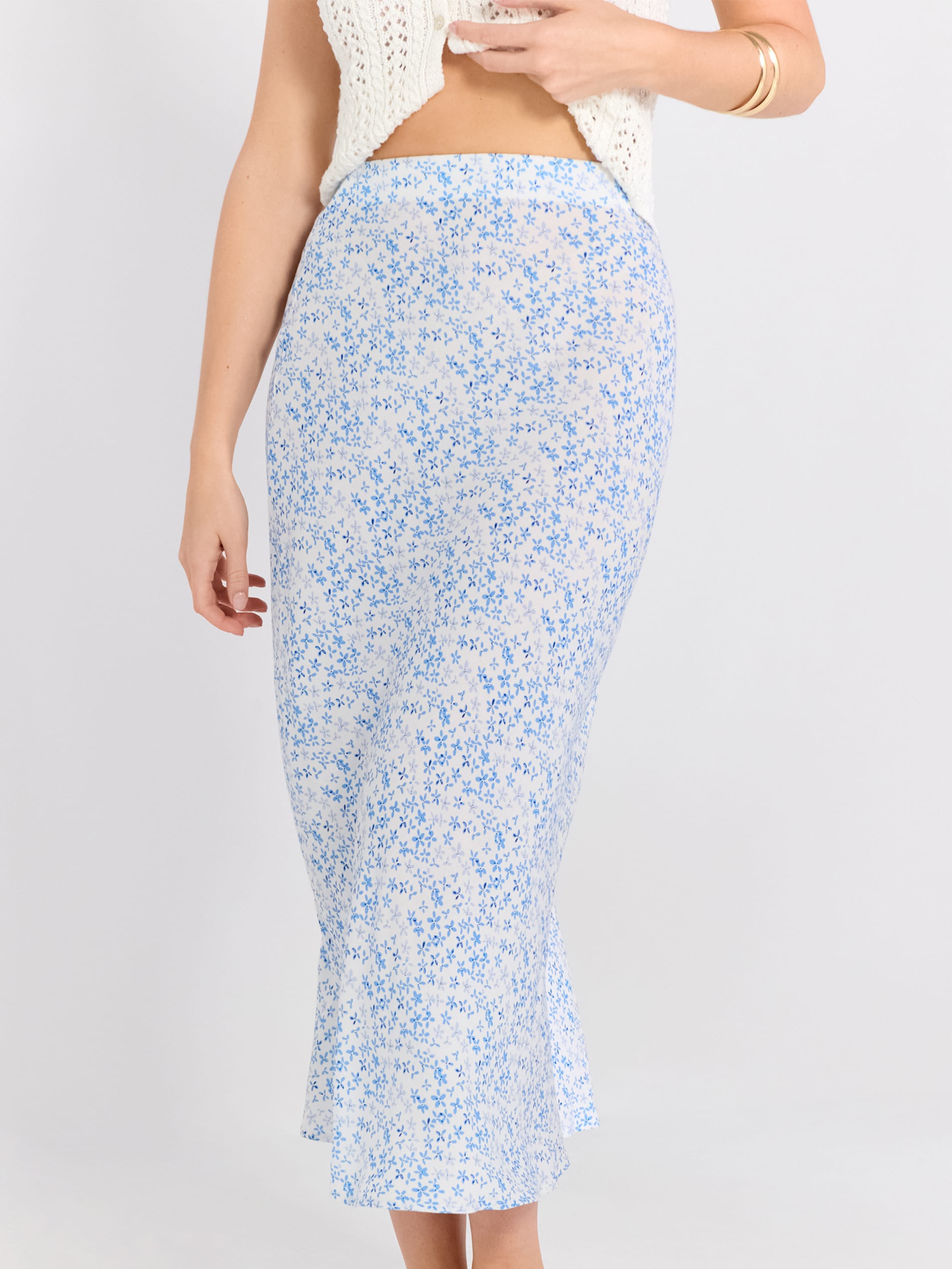 Wiskozowa spódnica maxi w kwiaty