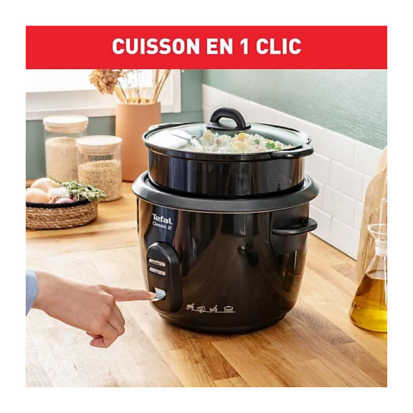 Cuiseur à riz 1.5l 710w avec panier vapeur noir Tefal RK1038