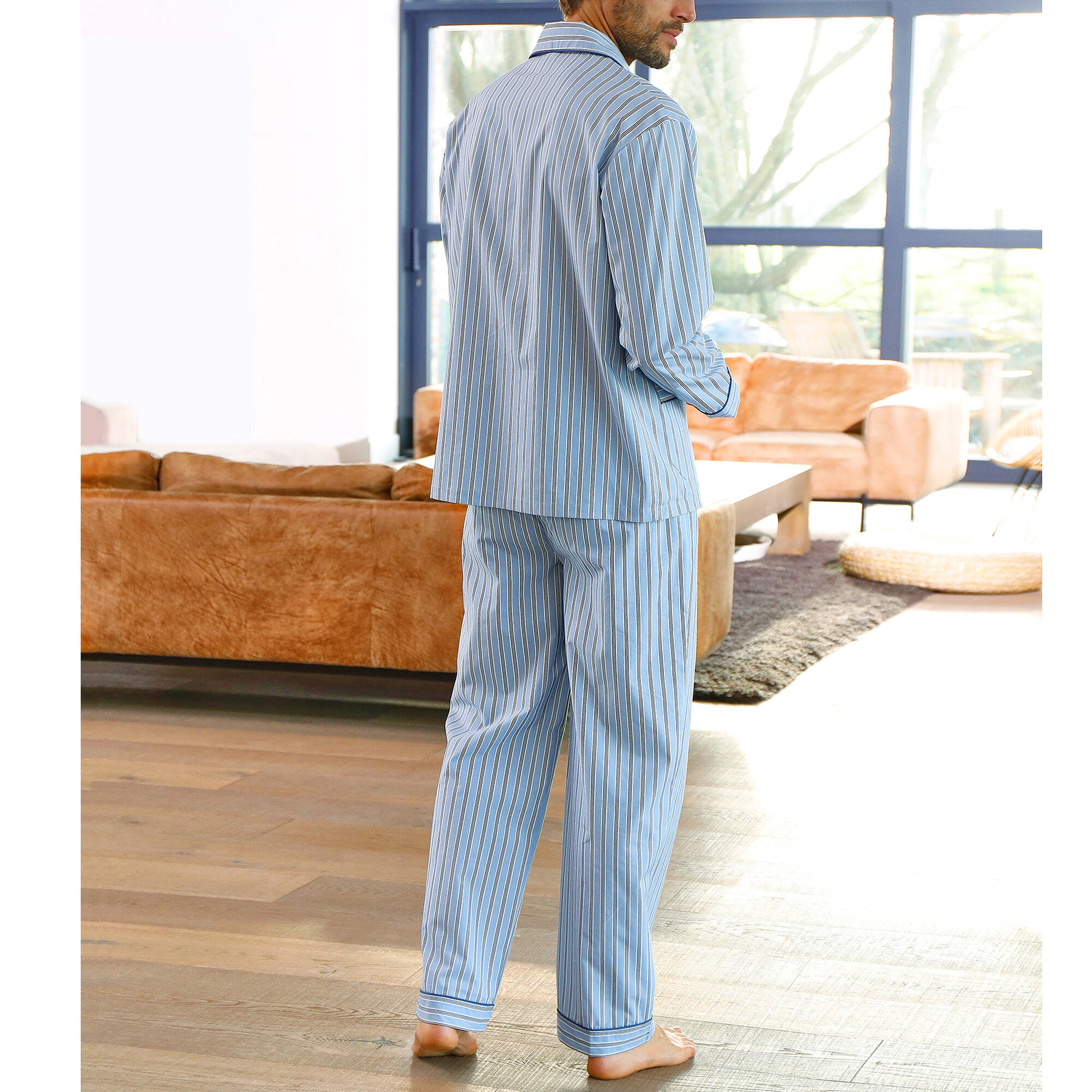 Pyjama rayures flanelle coton