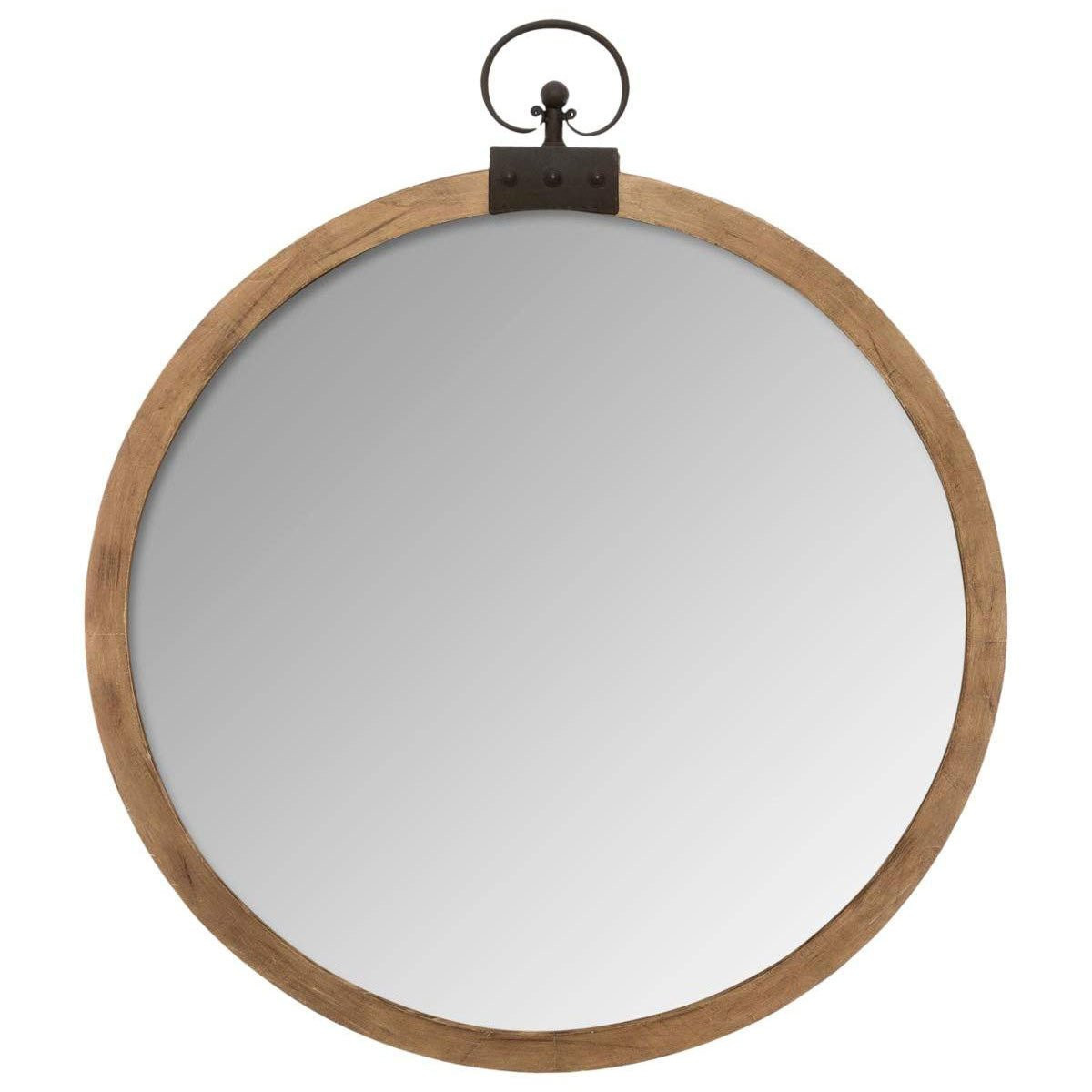 Lustro ścienne, okrągłe, dekoracyjne w oprawie MDF, Ø 74 cm