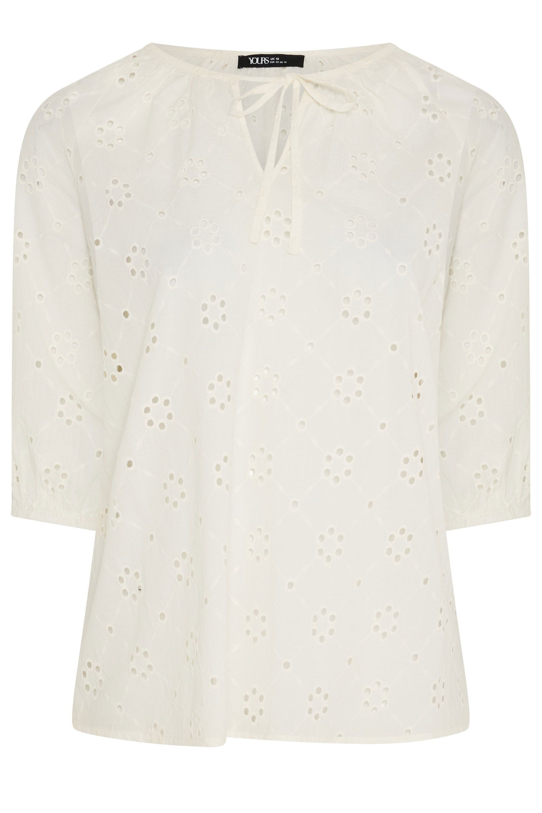 Yours Floral Broderie Anglaise Top