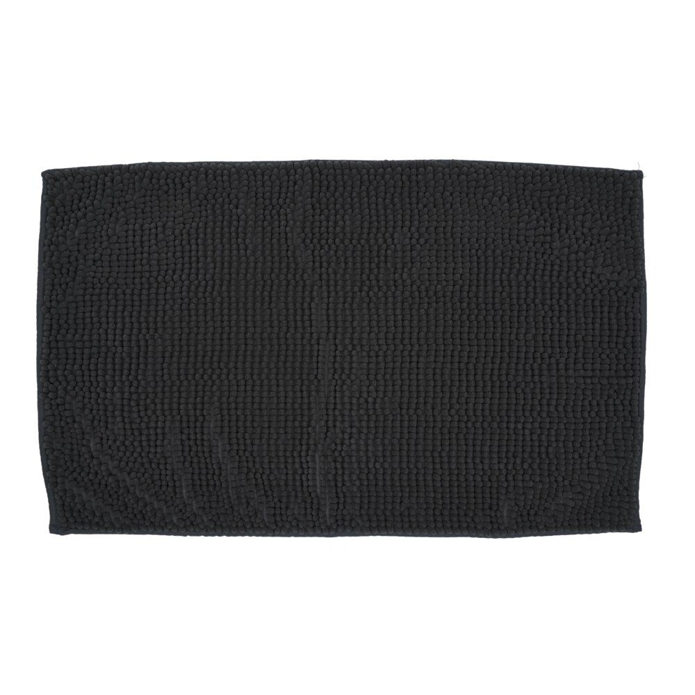 Tapis de salle de bain chenille gris 80x50 cm