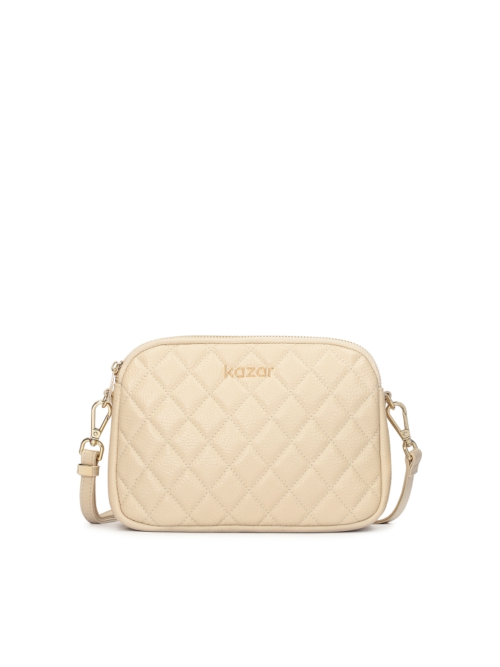 Leather quilted bag on a belt