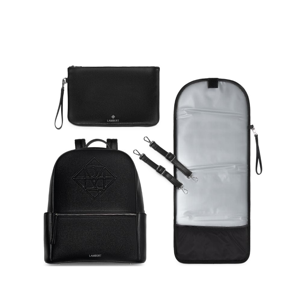 The Vicky - Black Maternity Backpack in Vegan Leather