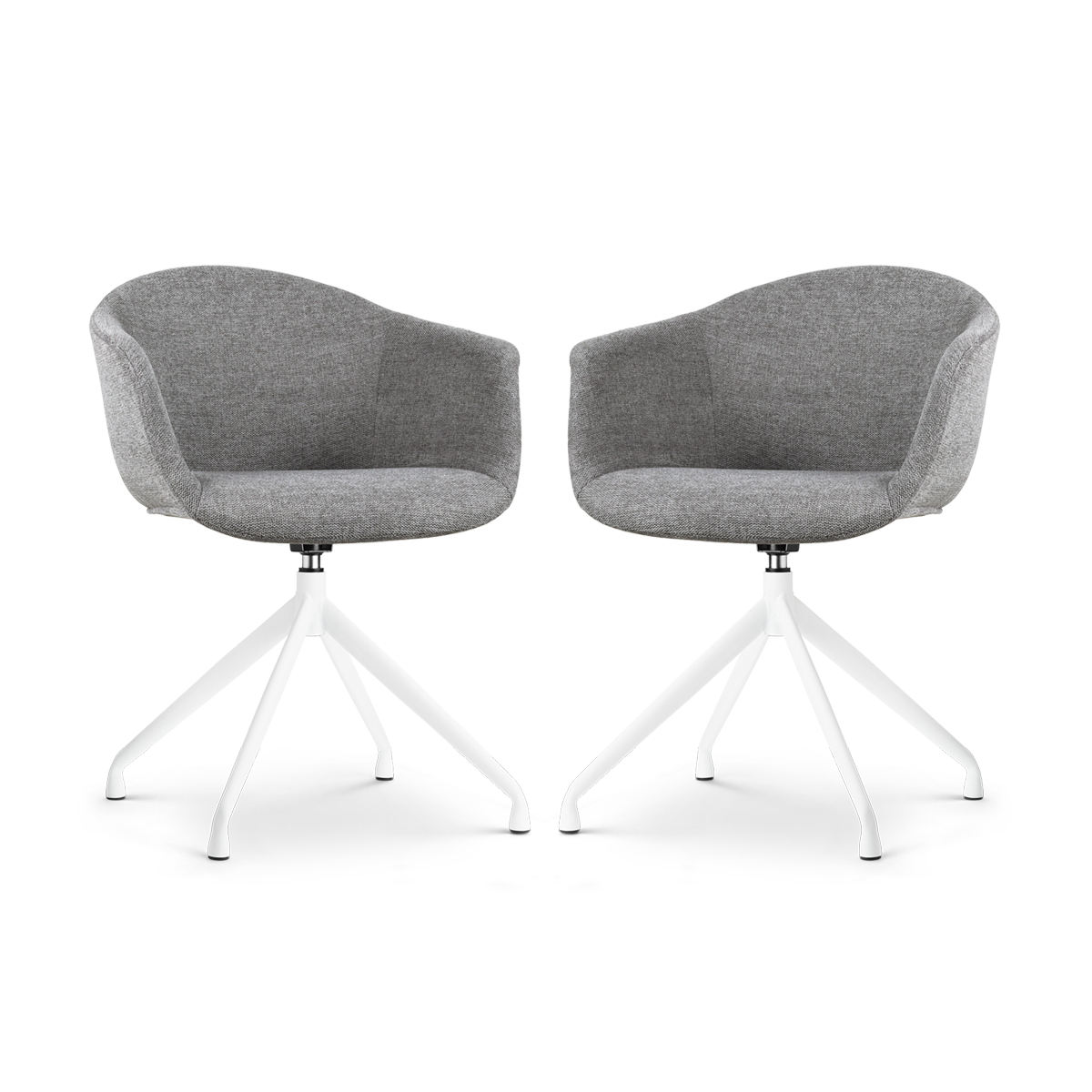Nolon Nola-Otis Draaibare Eetkamerstoelen Set - Donkergrijs - Wit