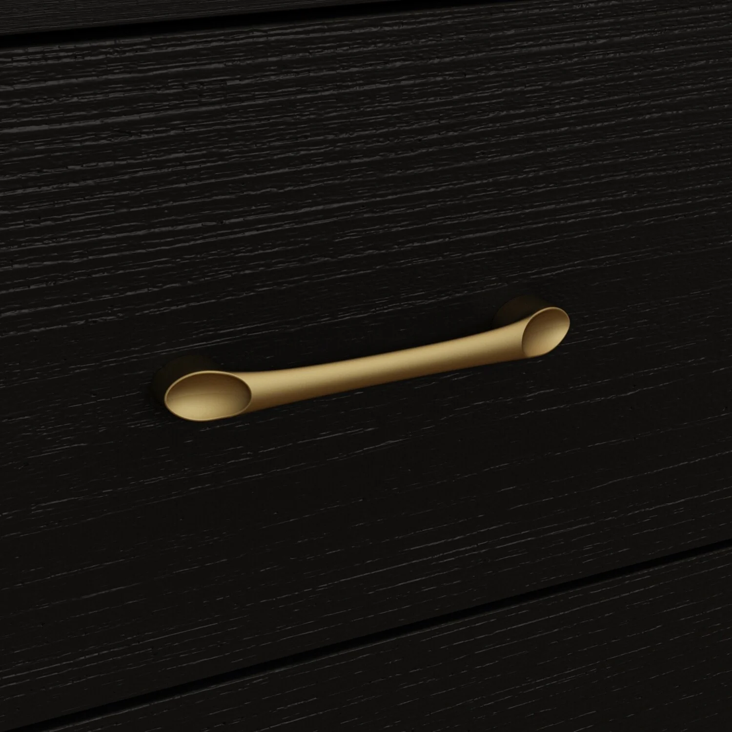 Elegant 9-Drawer Dresser with Gold Accents - Black Stripe Finish Chest