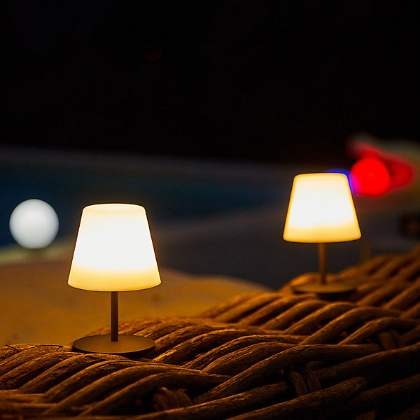 4 Lampes de table sans fil TWINS Gris H16cm