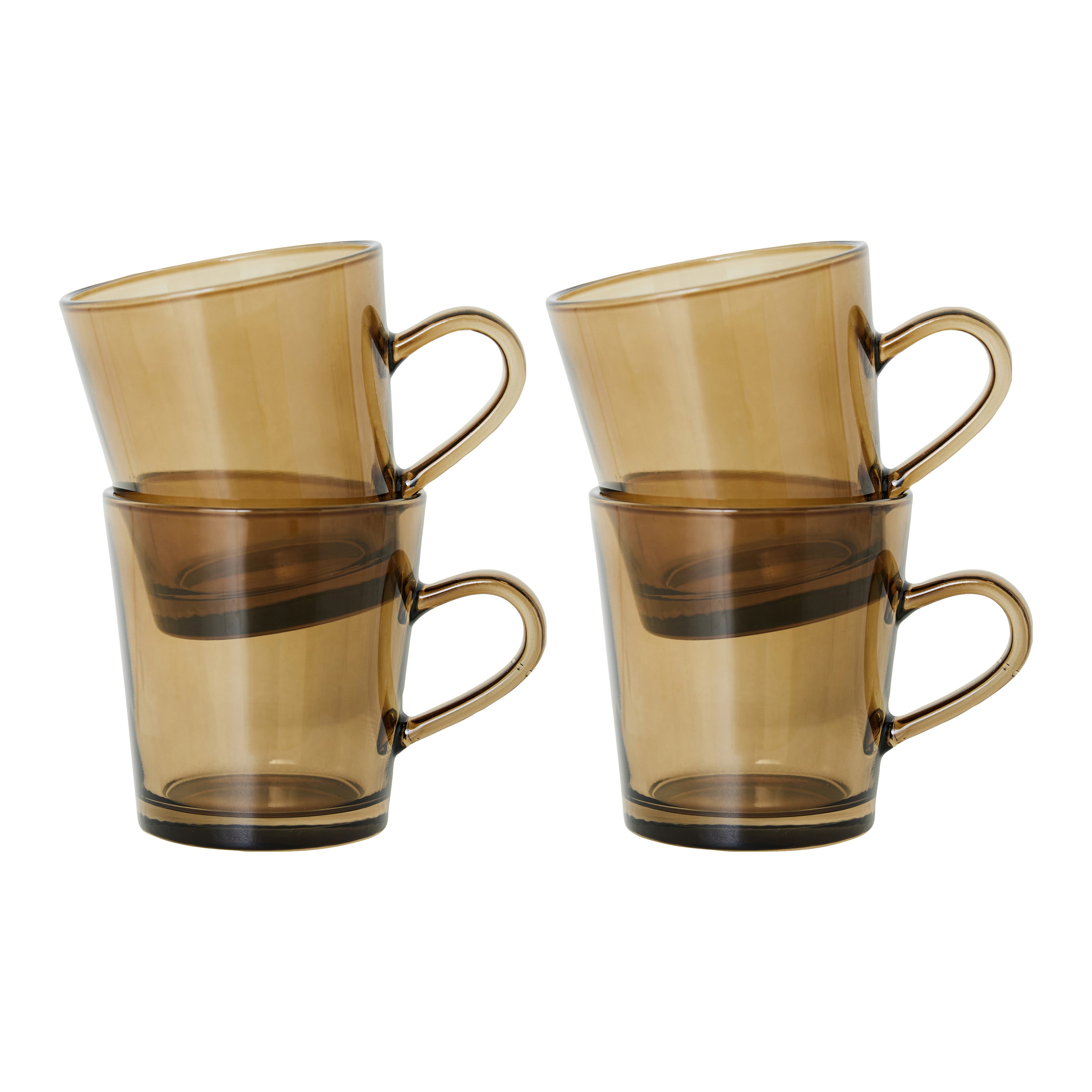 HKliving 70's Glassware Koffiekop 0,2 L - Set van 4