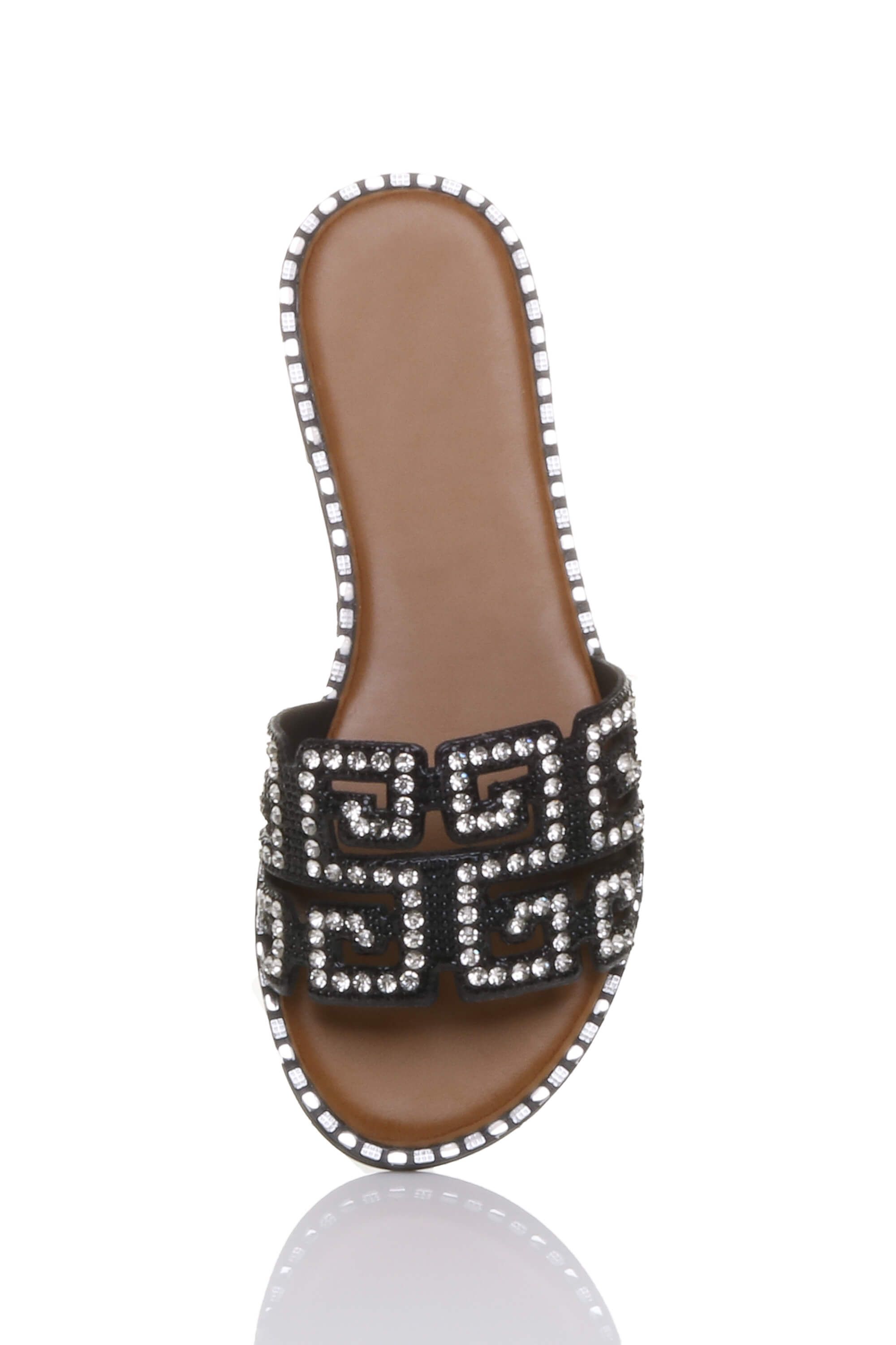 AJVANI Flat Summer Diamante Sparkly Beach Sandals Flip Flops Slides