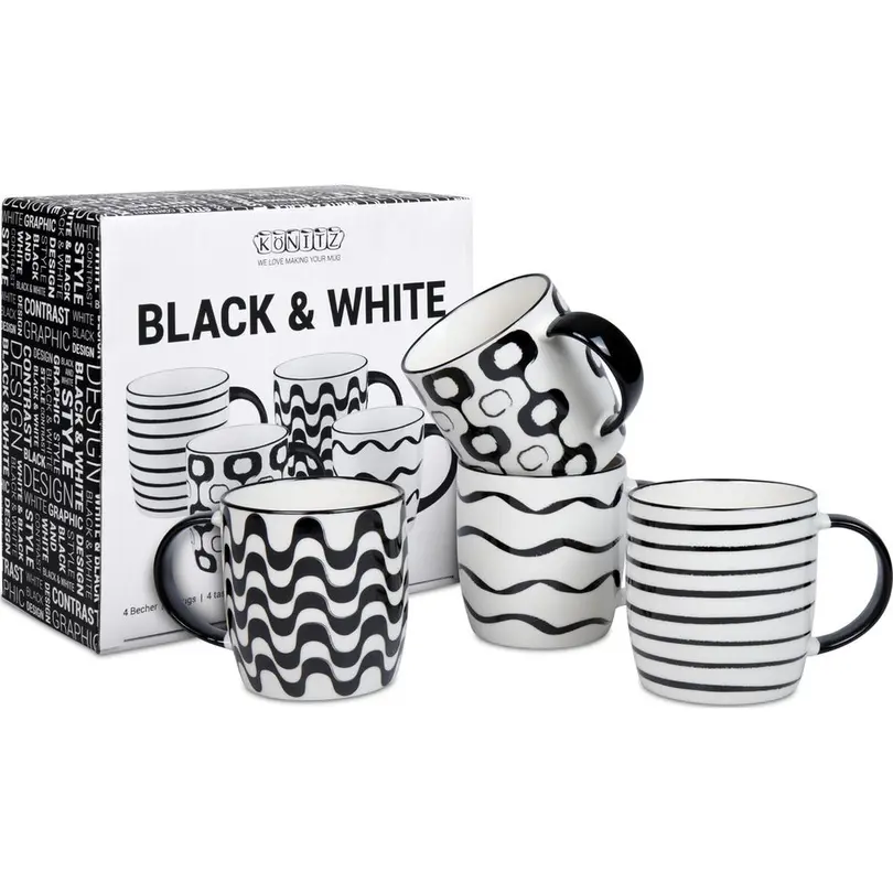 Kaffeebecher Black & White