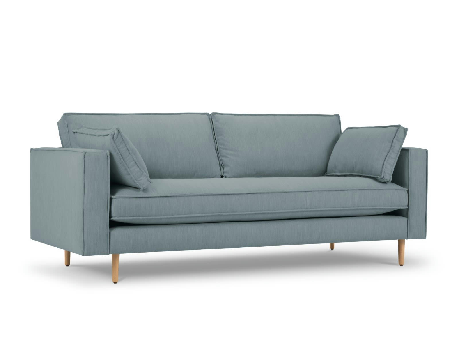 ALEXIS - Canapé 3 places en Tissu Structurel Bleu