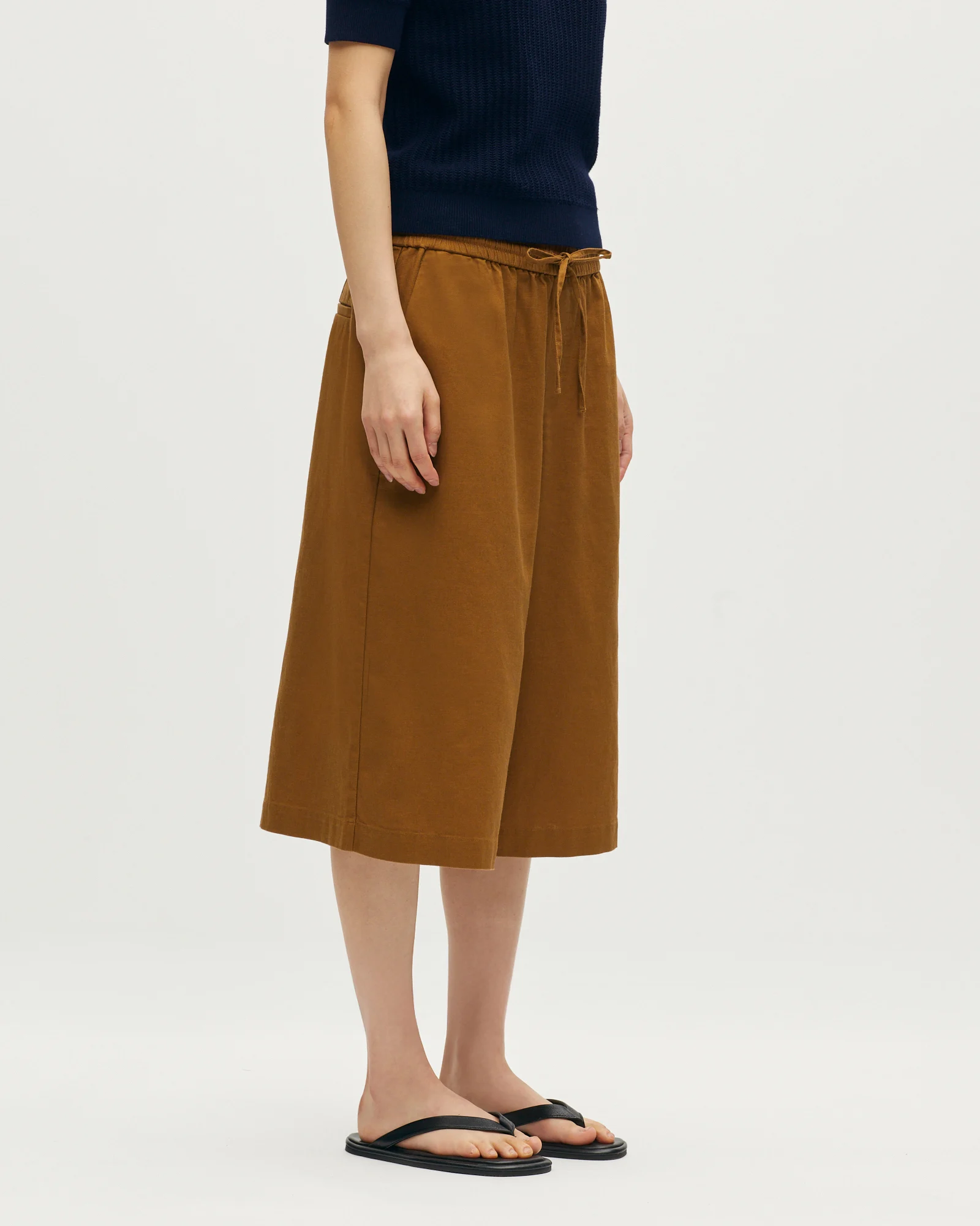 Bermuda en coton et lin