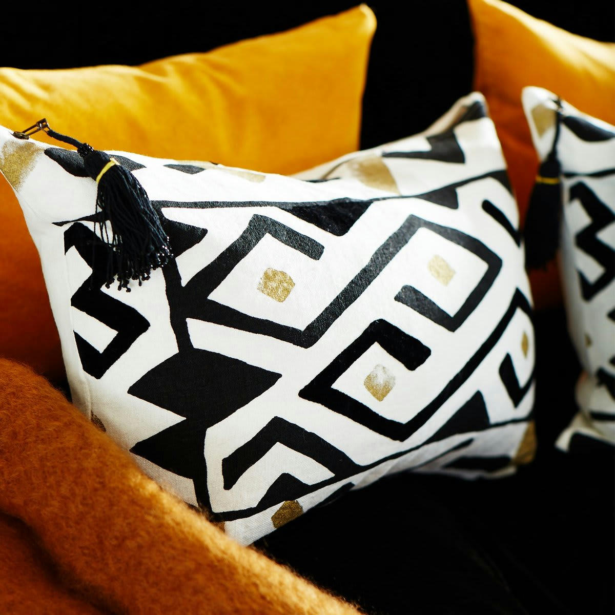 AFRIQUE ETNIQUE - AFRIQUE - Coussin en lin pur lavé Mali nouveau 40x60