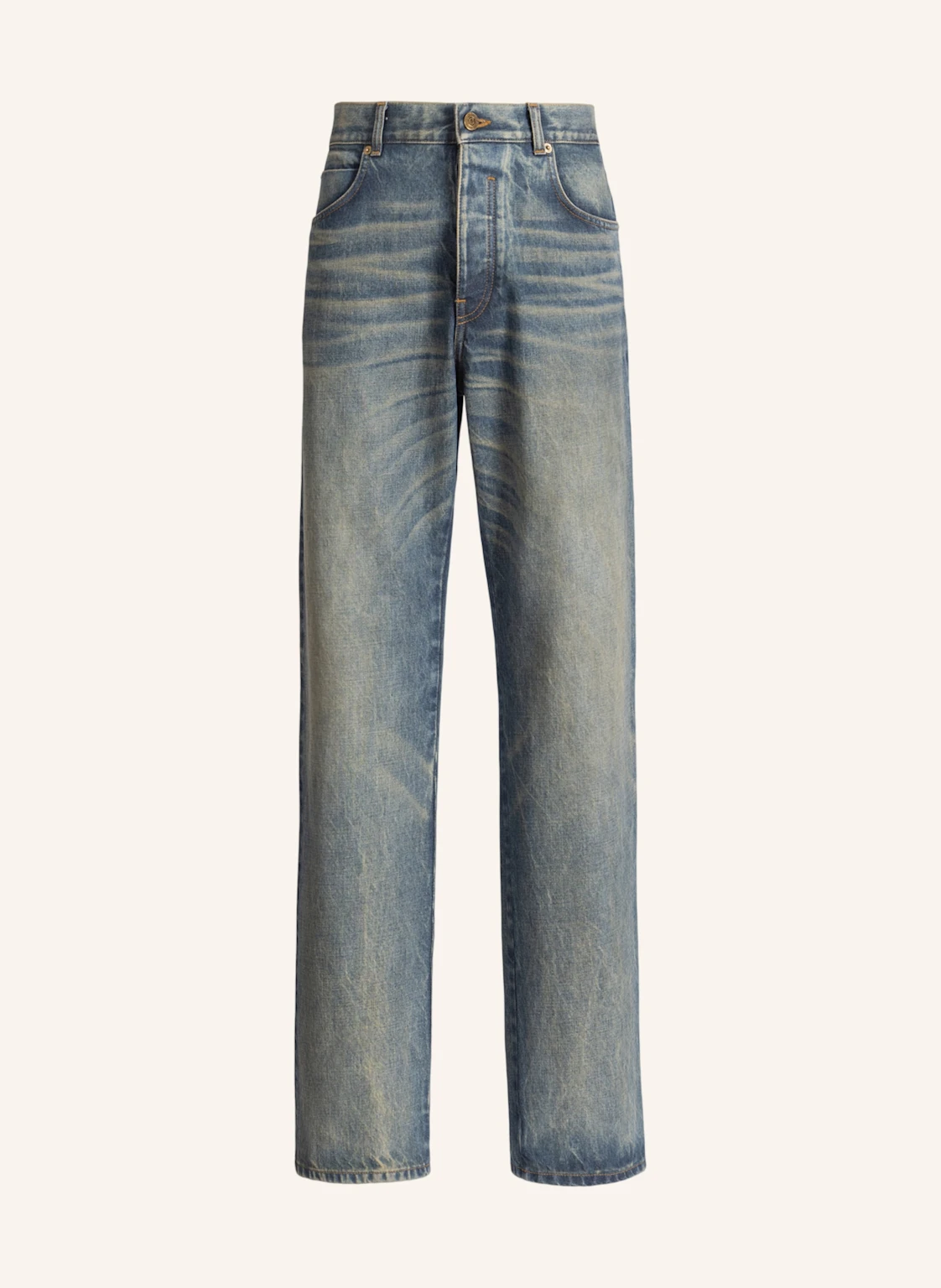 BALMAIN Lässige Jeans aus verwaschenem Denim in Vintage Blue