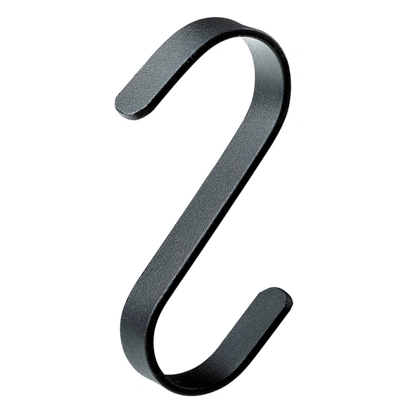 S-Haken, flach, 75x65x10 mm, schwarz