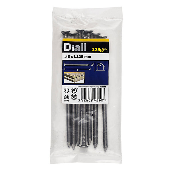 Clous à tête plate en acier galvanisé 5x125 - 125g