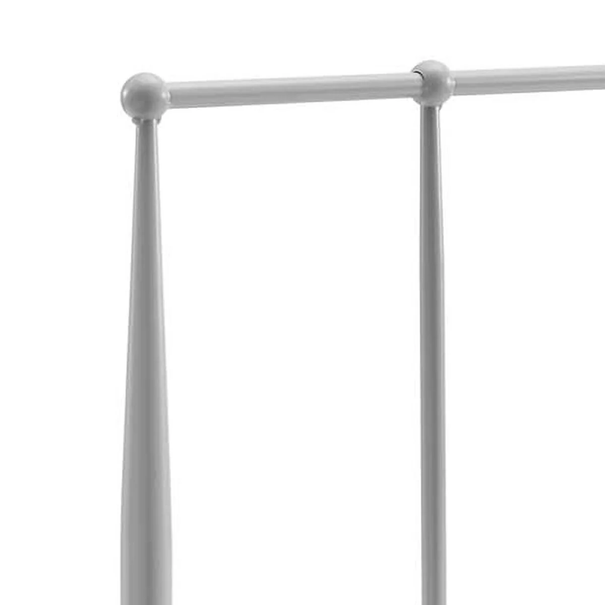 37 Inch Twin Size Metal Headboard, Slatted Bars, Rectangular, Grey