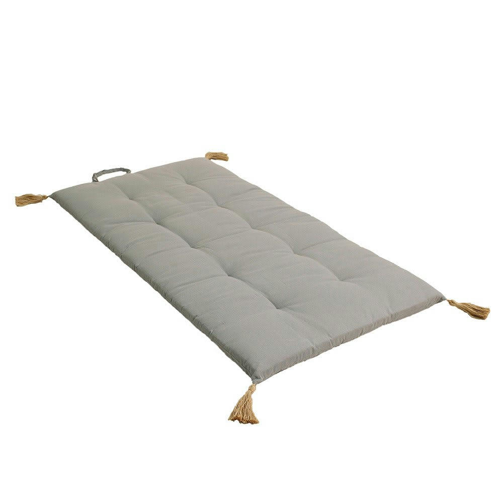 - Futon coloré avec 4 pompons en jute