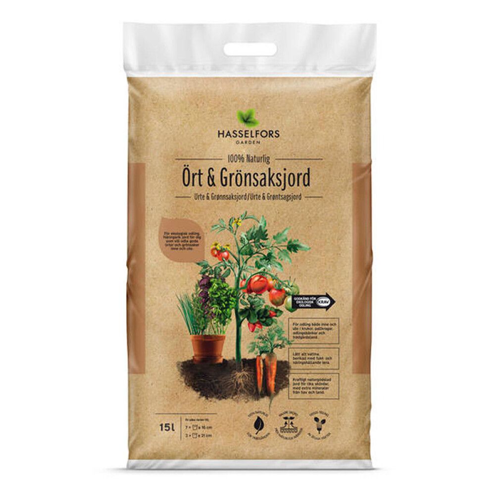 URTE- & GRØNNSAKSJORD HASSELFORS GARDEN 15L