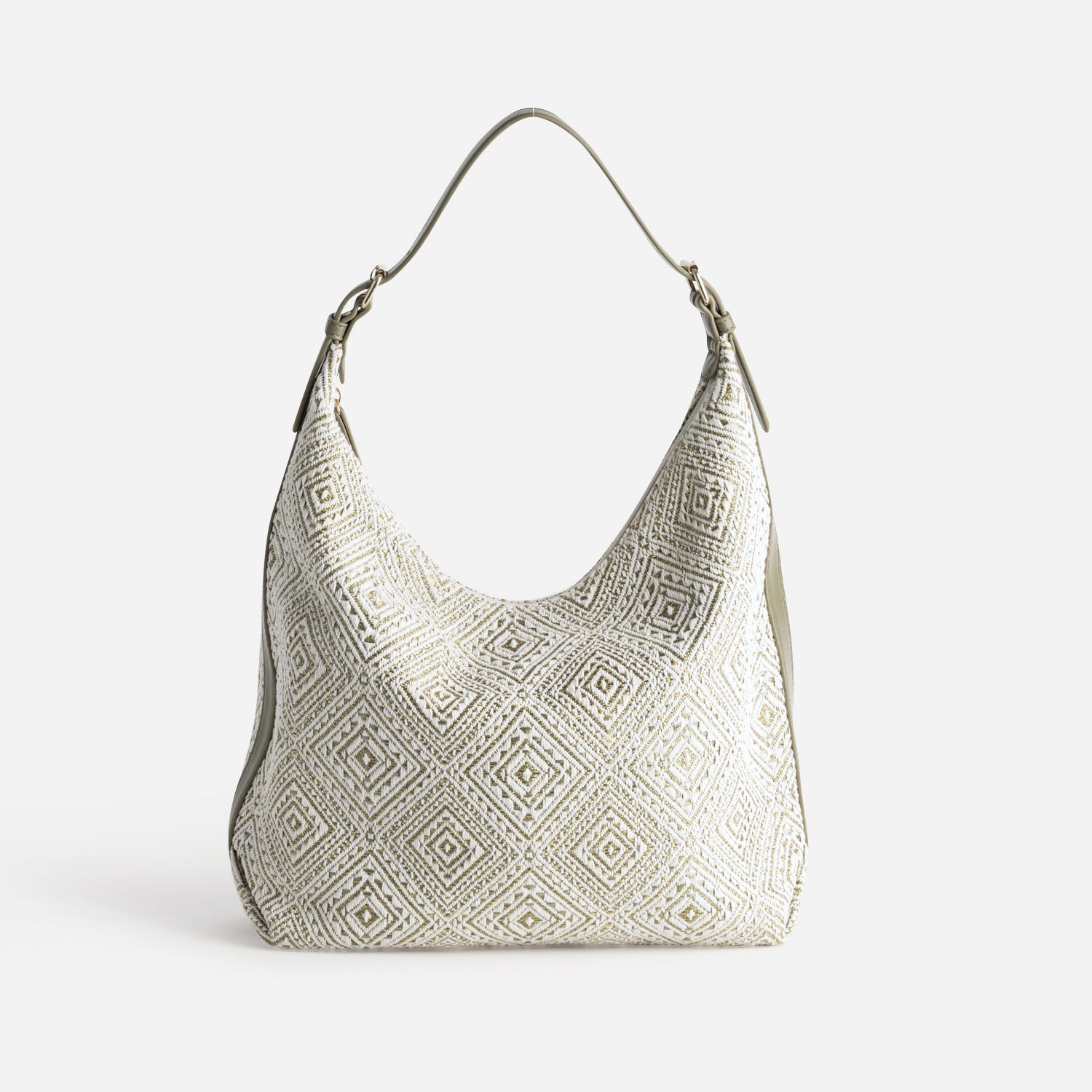Grand sac kaki brodé