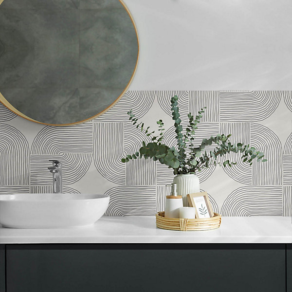 Panneau Décoratif Mural Wallfluent 100x50 cm Motifs En Bois De Formes Variées 1 pièce