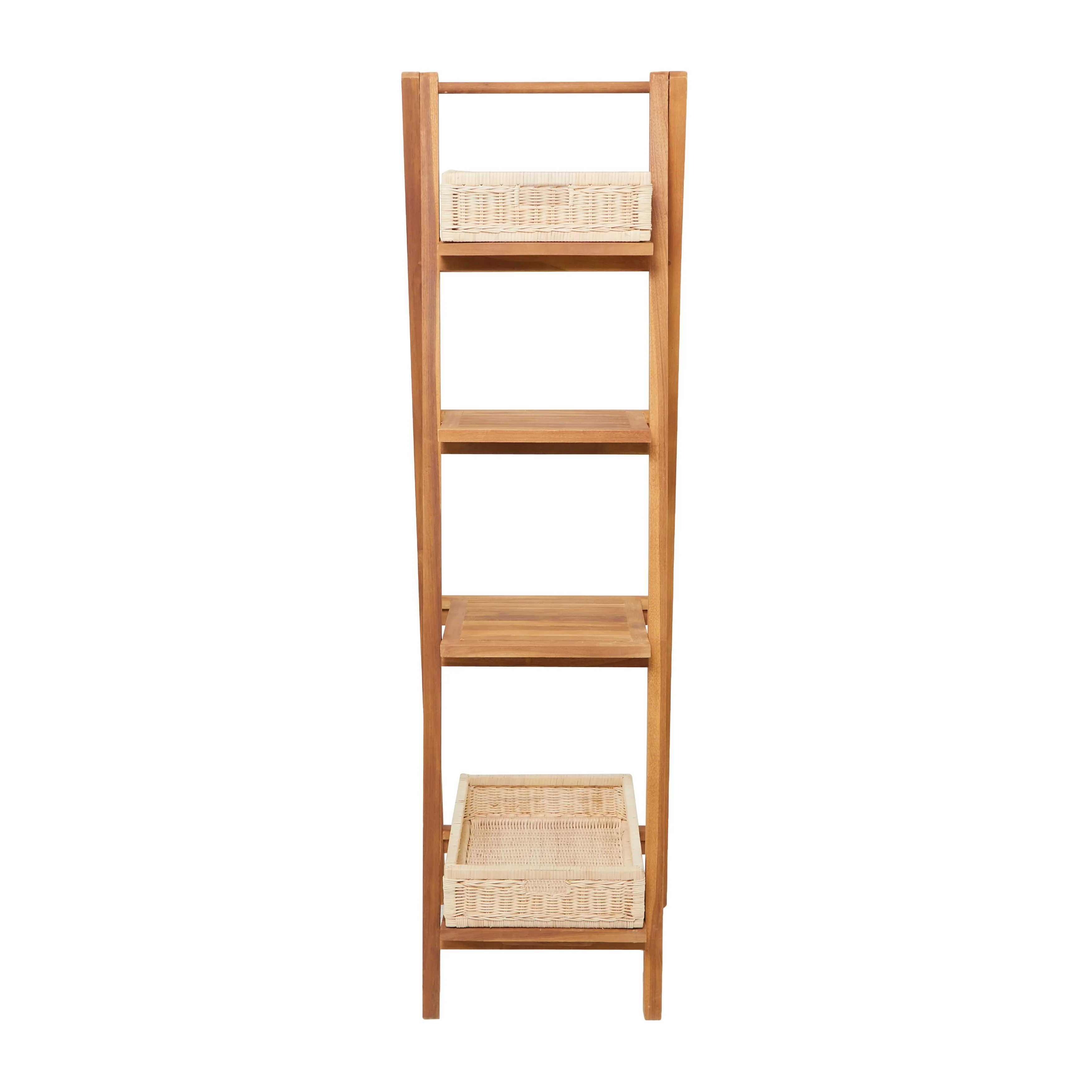 Brown Teak Contemporary Shelving Unit - 18 x 19 x 60
