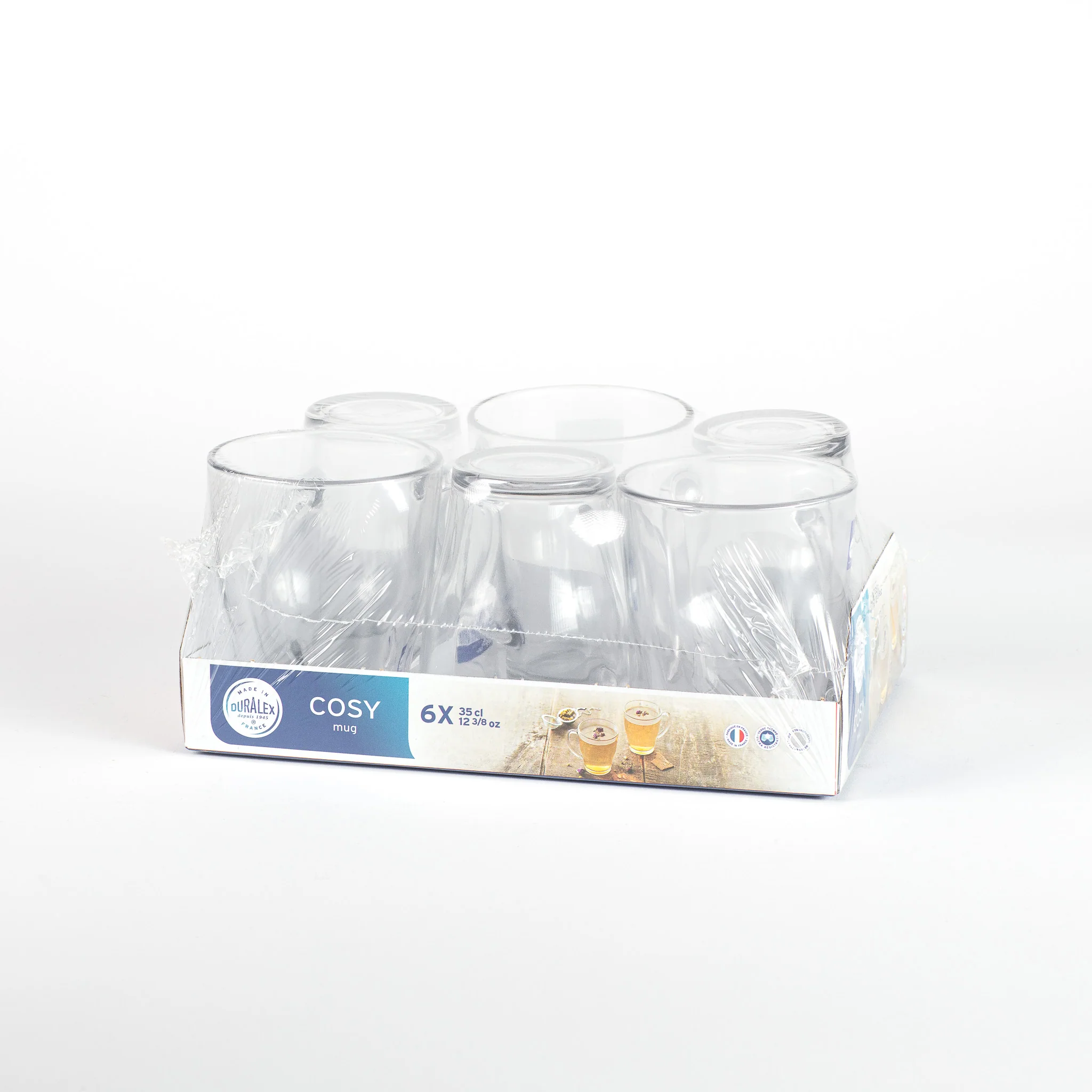 COSY - Mug en verre transparent 35 cl (Lot de 6)
