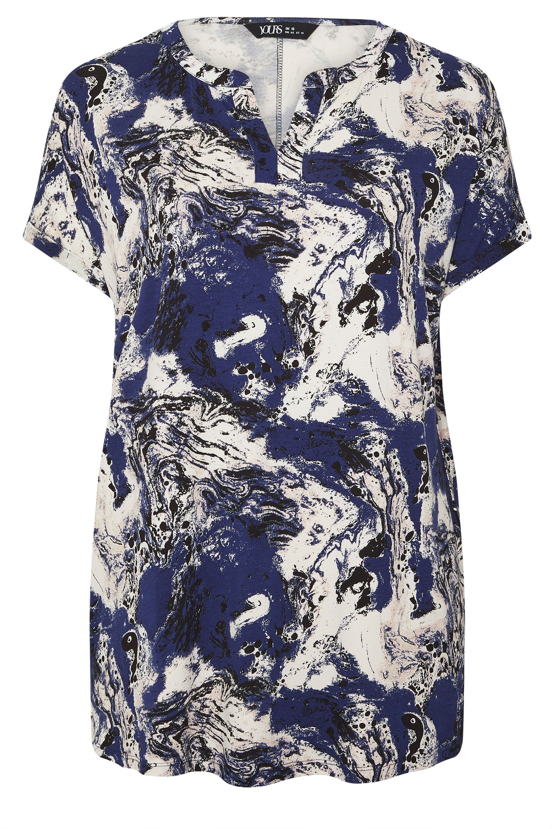Yours Abstract Notch Neck Top