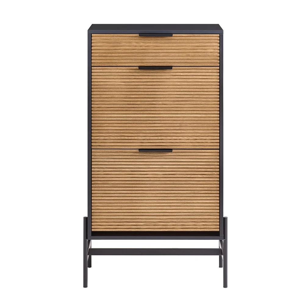 SoBuy Ławka na buty z 1 szufladą Czarny 60.1x40.1x111.5cm HFSR03-SCH