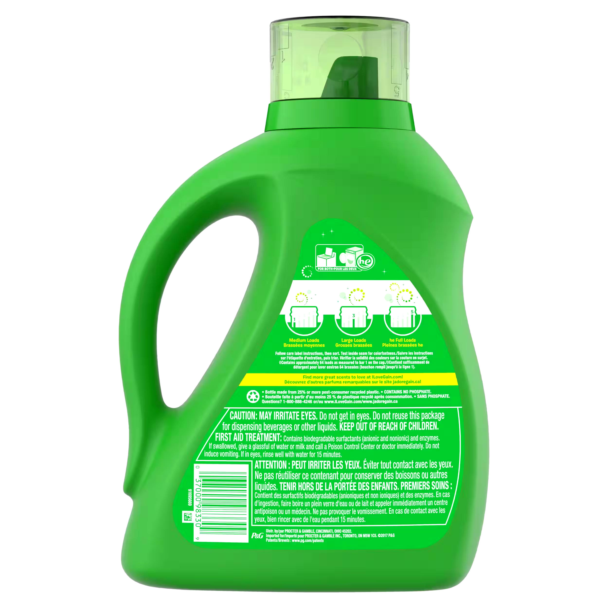 Gain + Aroma Boost Liquid Laundry Detergent, Moonlight Breeze Scent, 64 LD, 2.72 L