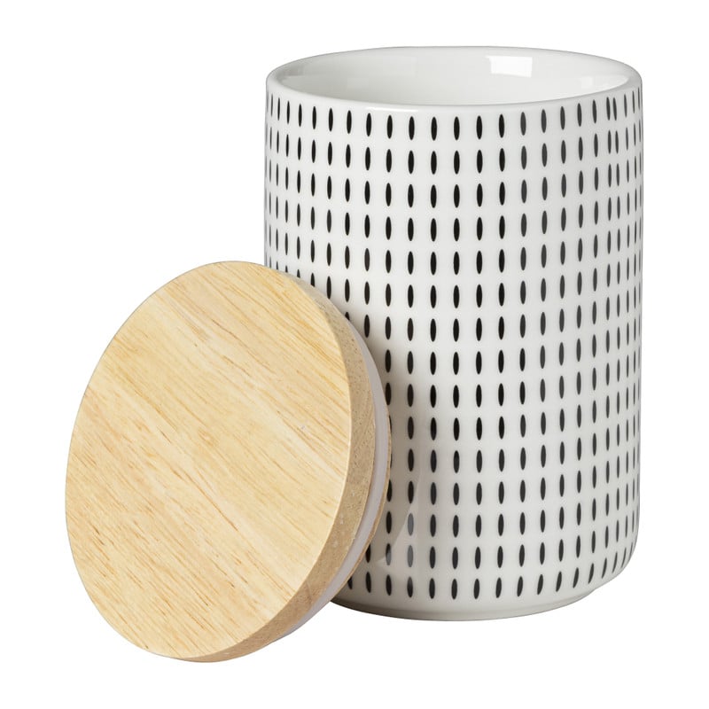 Voorraadpot Kasitoo streep - zwart/wit - 600 ml