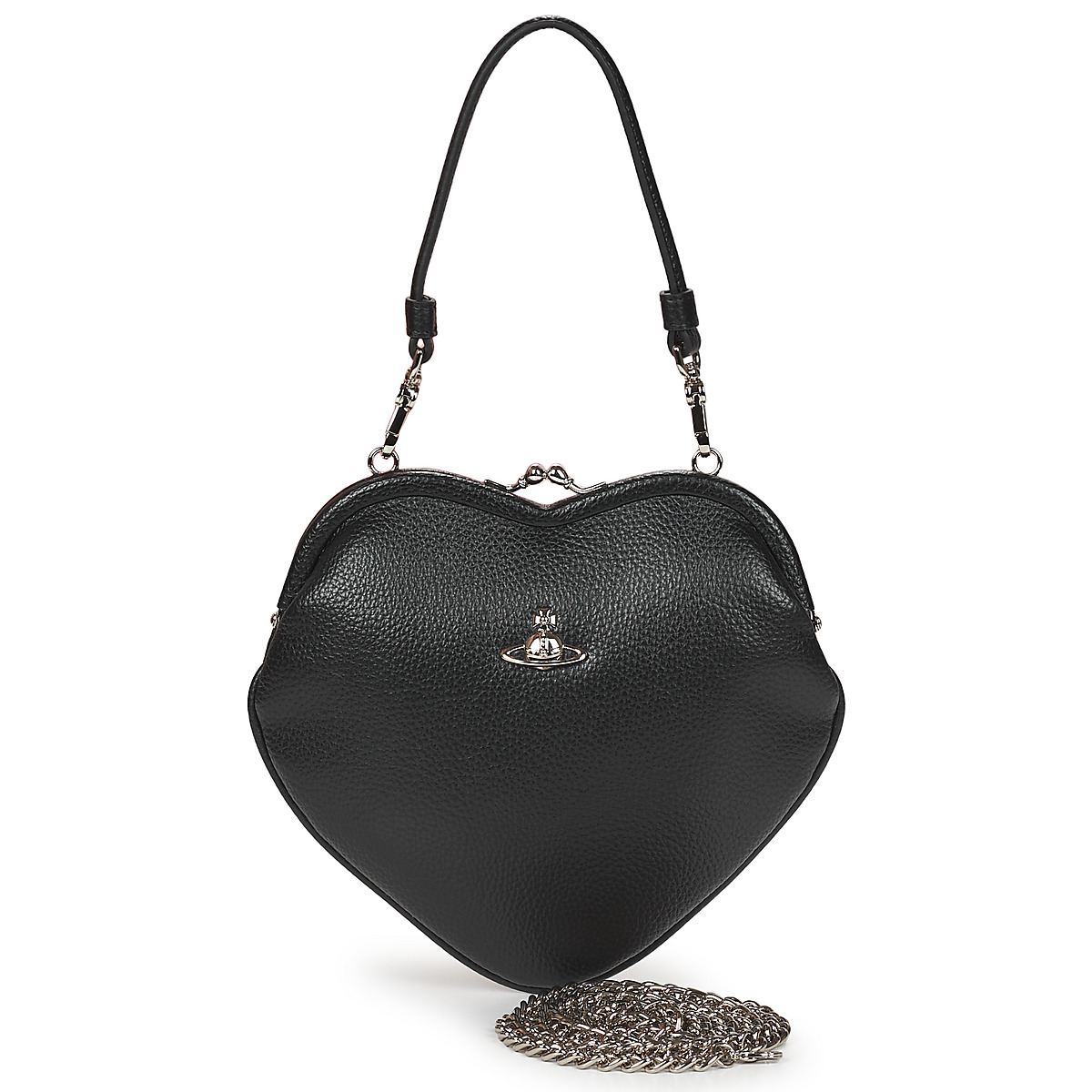Vivienne Westwood - BELLE HEART FRAME PURSE - Black
