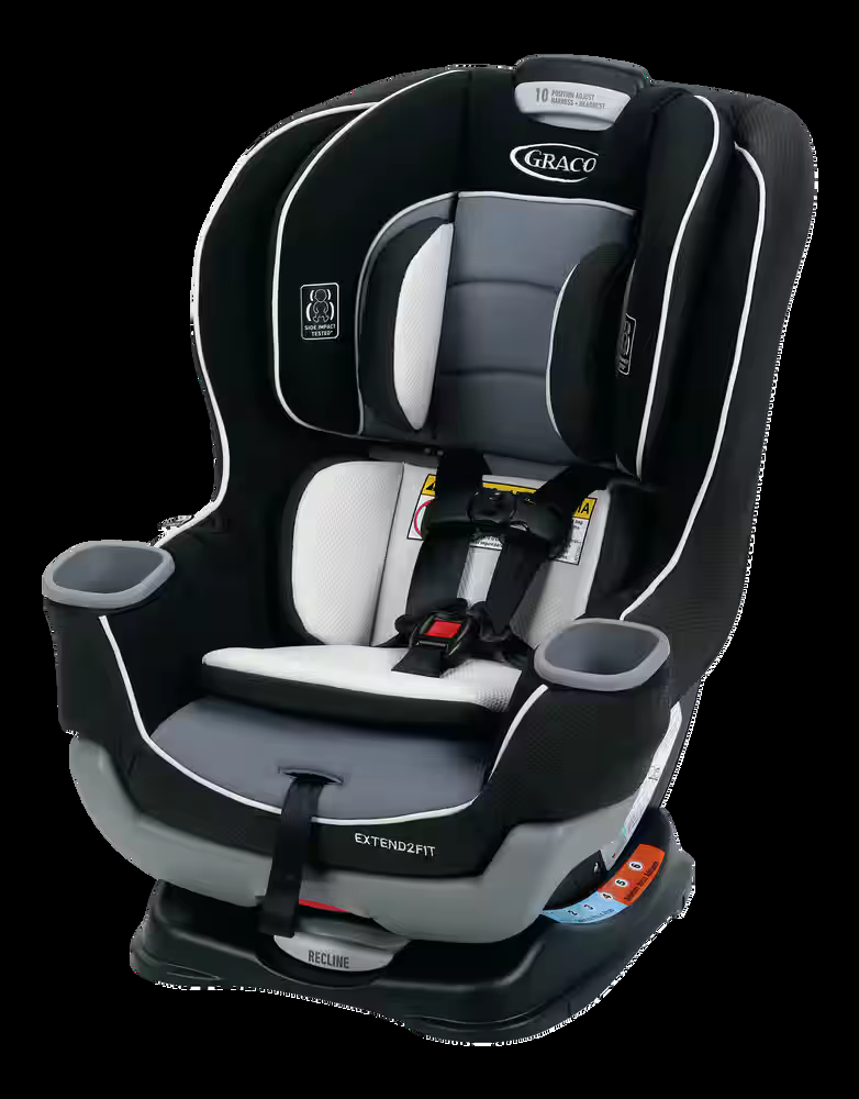 Graco Extend2Fit Convertible Car Seat, Rear-Facing Harness & Forward-Facing Hardness, Gotham