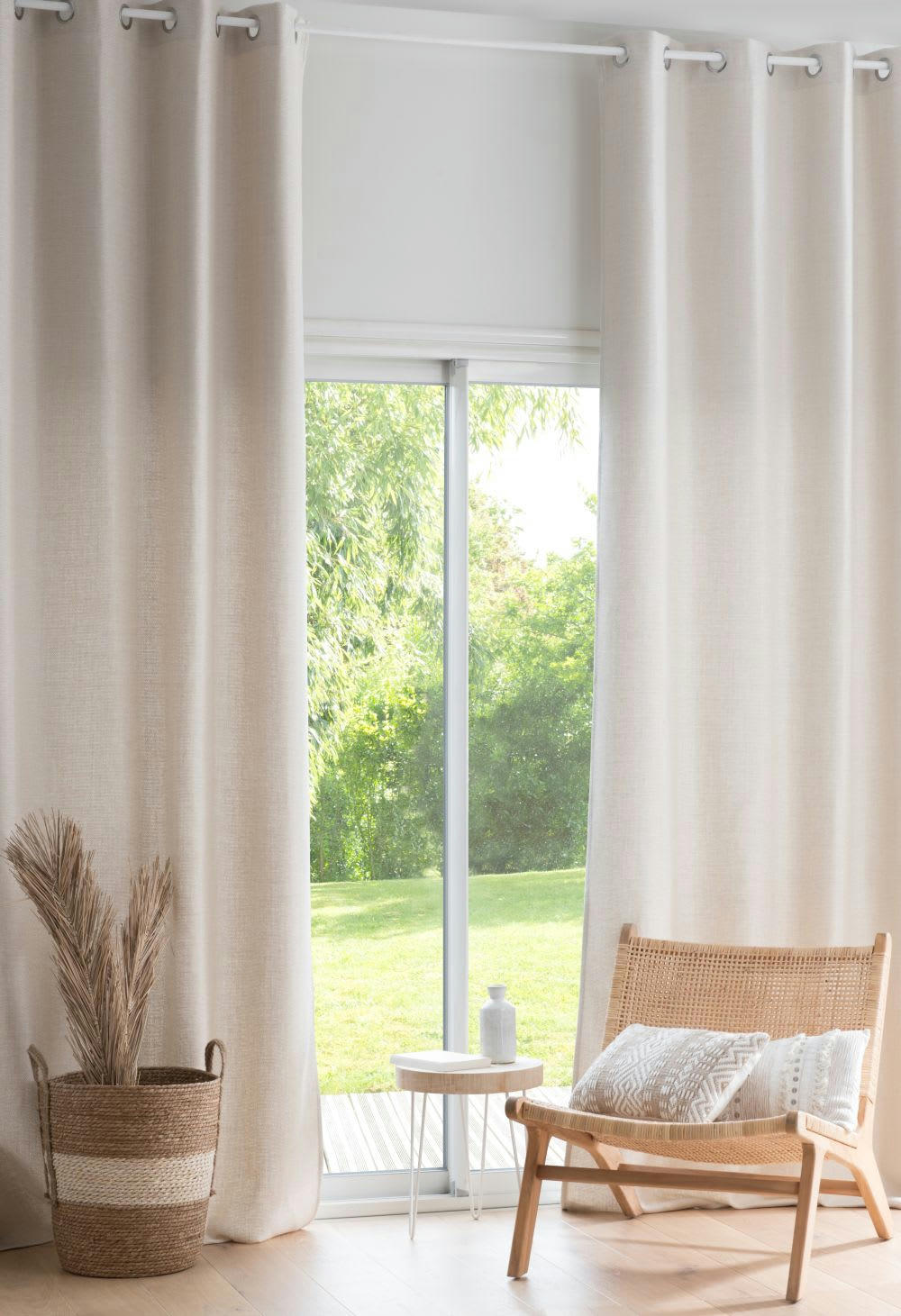 - Rideau à œillets écru à l'unité 130x300