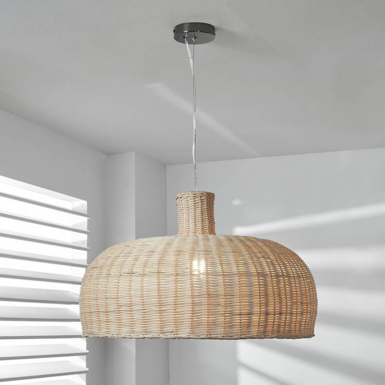 Pacific Caswell Rattan Dome Pendant Light - Natural