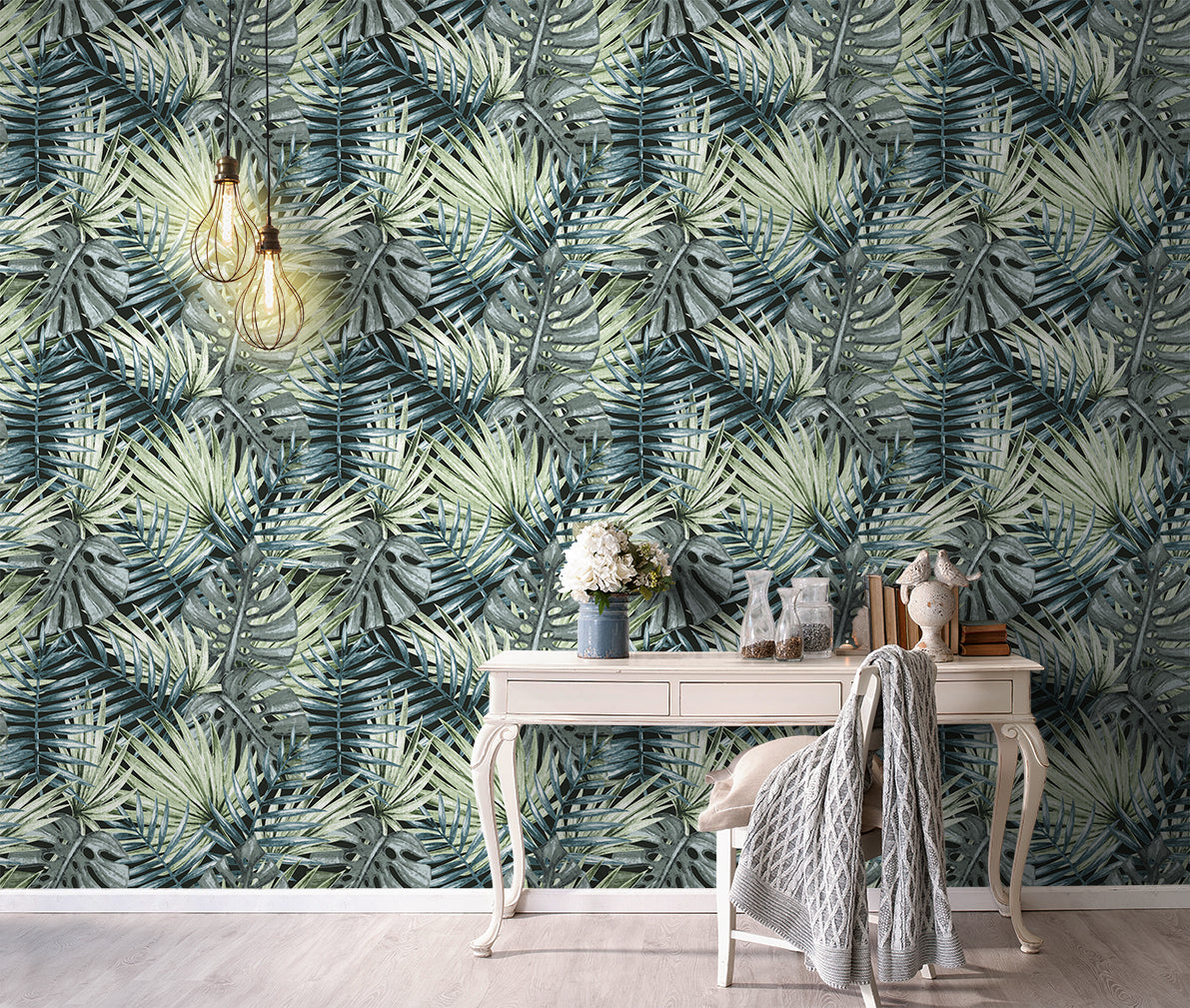 Sanders & Sanders behang palmbladeren groen - 53 cm x 10 m - 640005
