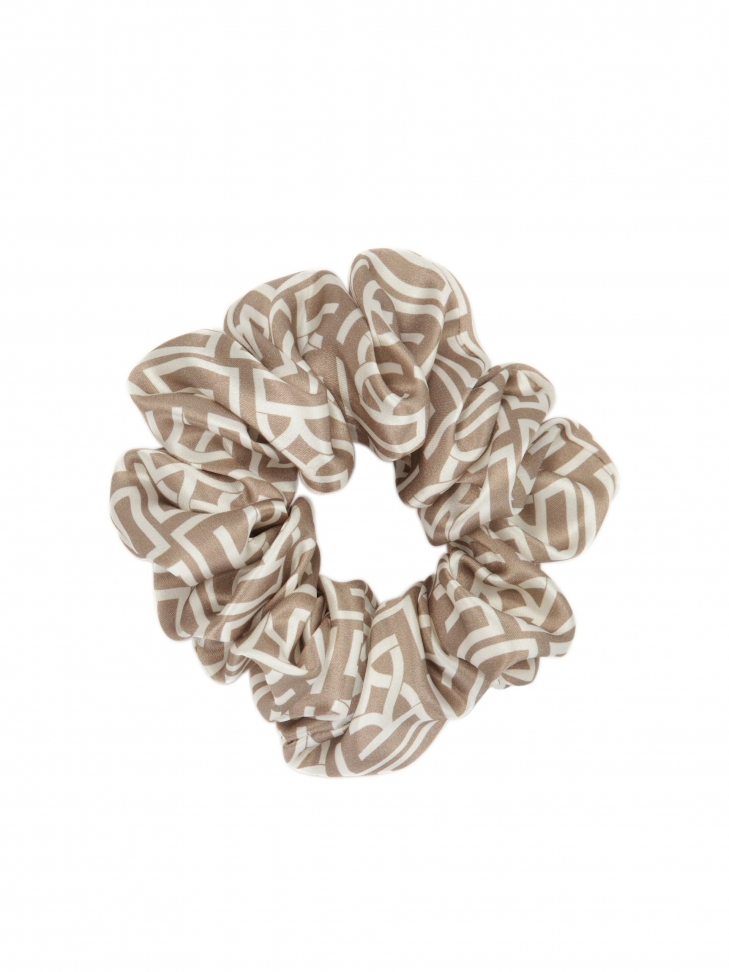 Satin monogrammed hair elastic band