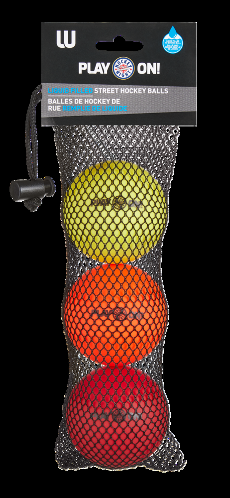 Winnwell PlayOn Liquid Filled Hockey Balls with Different Densities, 3-pk