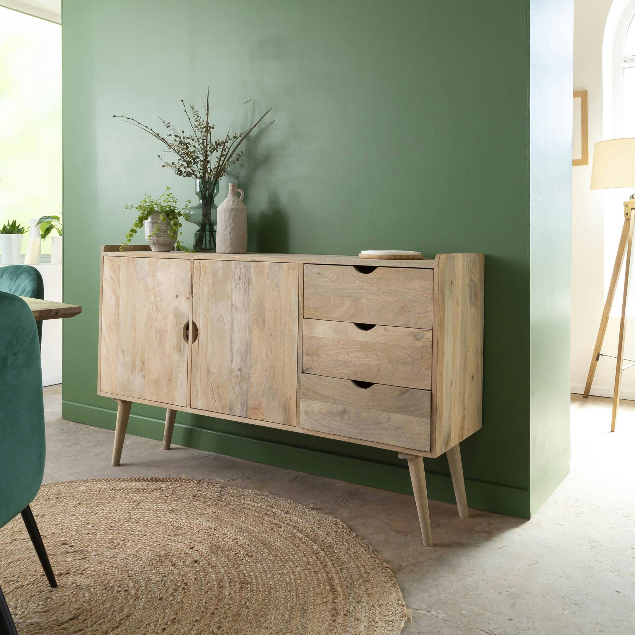 AUGUSTINE - Buffet en bois marron 150 cm