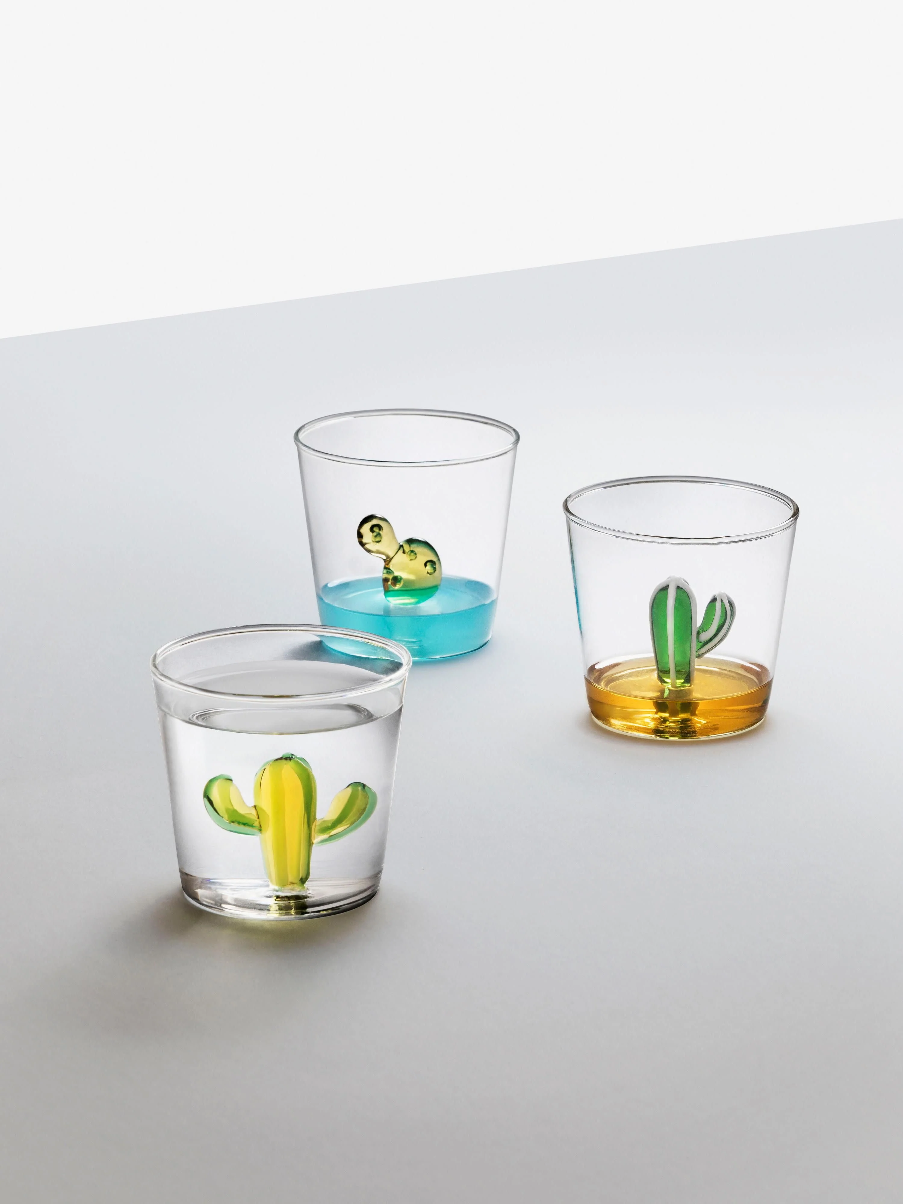 Handgefertigte Trinkgläser Desert Plants aus Borosilikatglas, 6er-Set