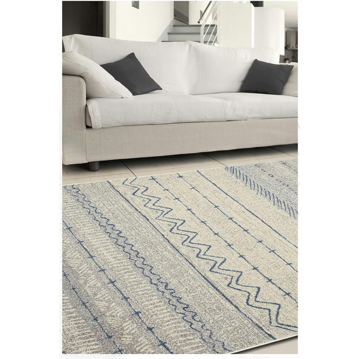 SPIRIT - Tapis de salon en polypropylène bleu 120x170 cm