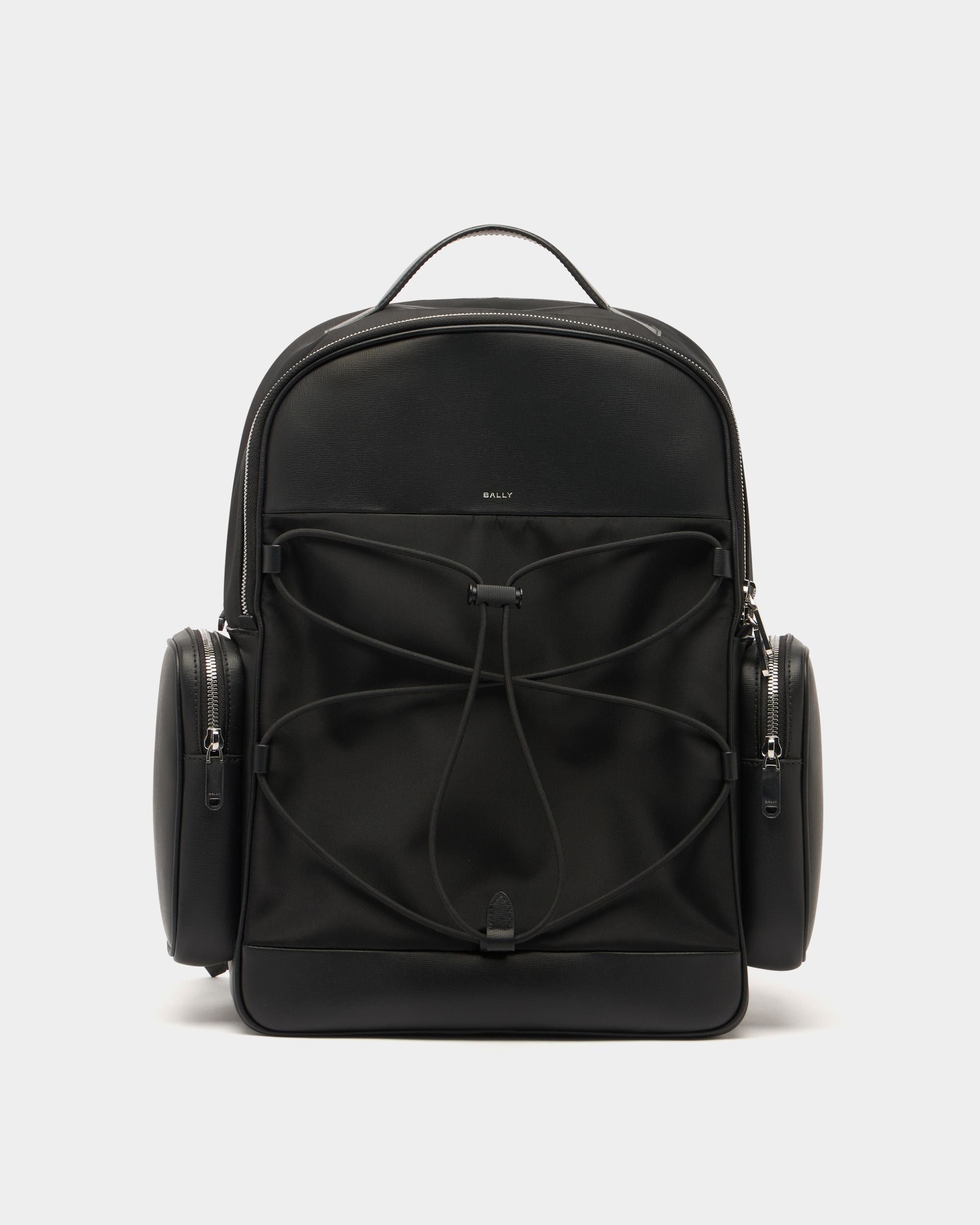 Vogel Rucksack aus Nylon und recyceltem Leder in Schwarz