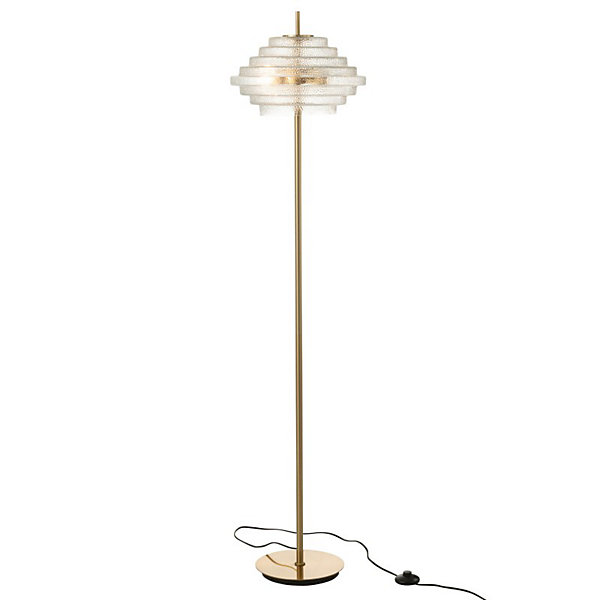 Lampe sur pied en verre et métal doré 36x36x154 cm