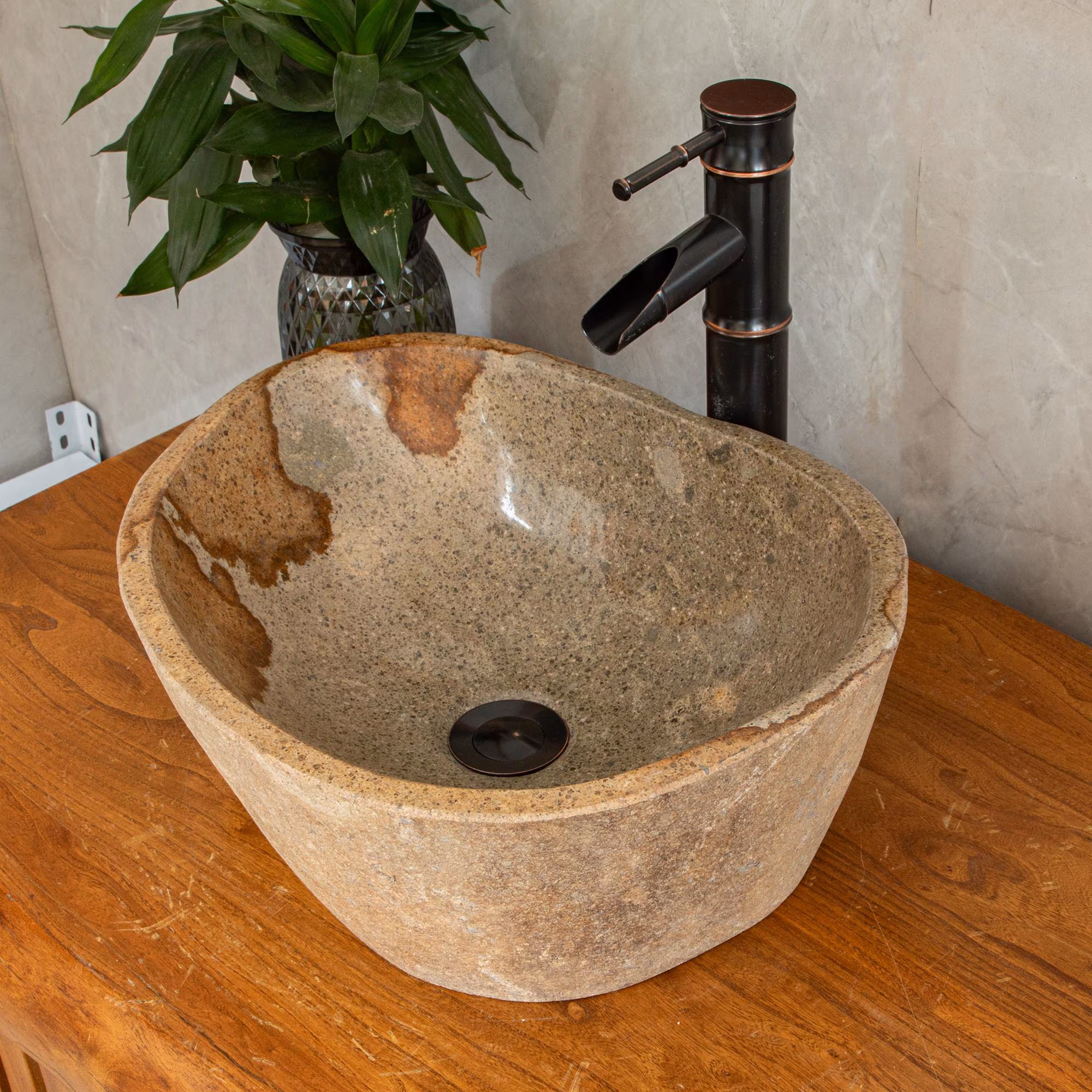 natural river stone sink, small model: 13-15 inches, stone sink, bathroom sink, natural stone vessel sink, granite sink, personalized sink,