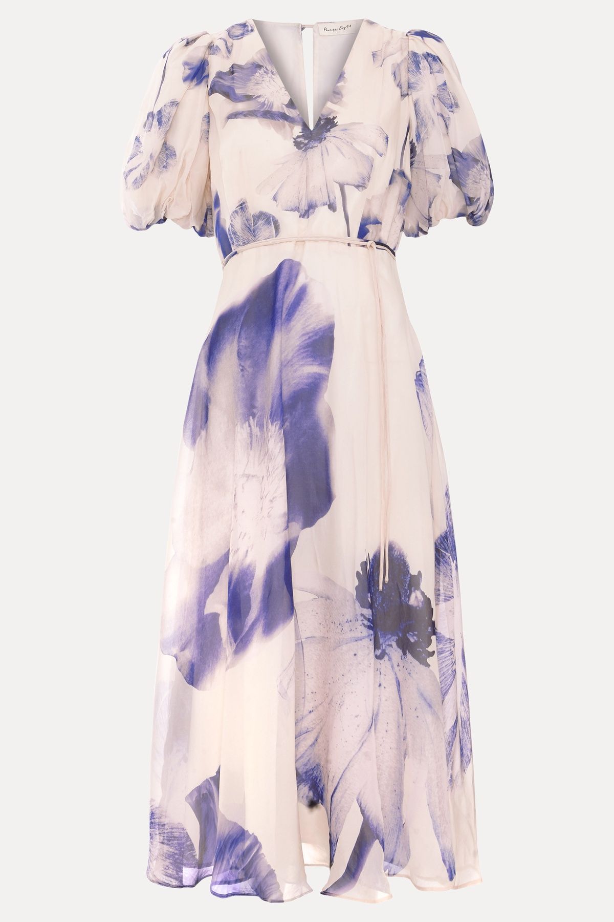 Phase Eight Lizzie V-Neck Puff Sleeve Midi Dress