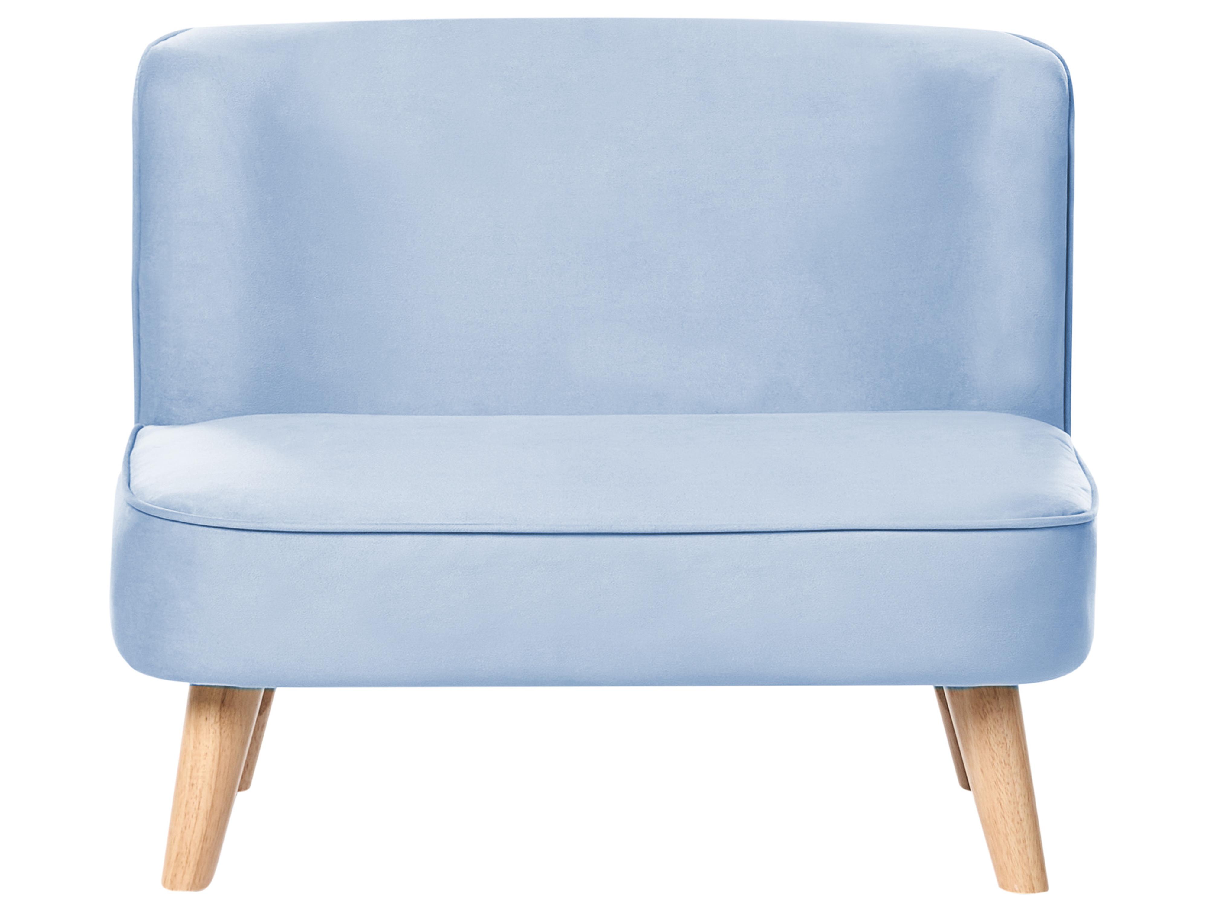 Kids Sofa RISBY Velvet Light Blue
