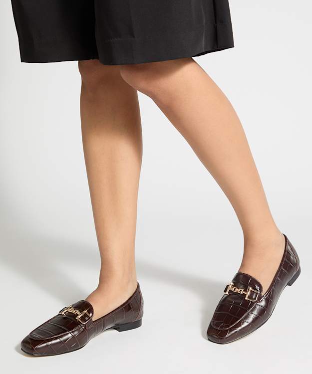 Grained Brown - Hardware-Detail Loafers