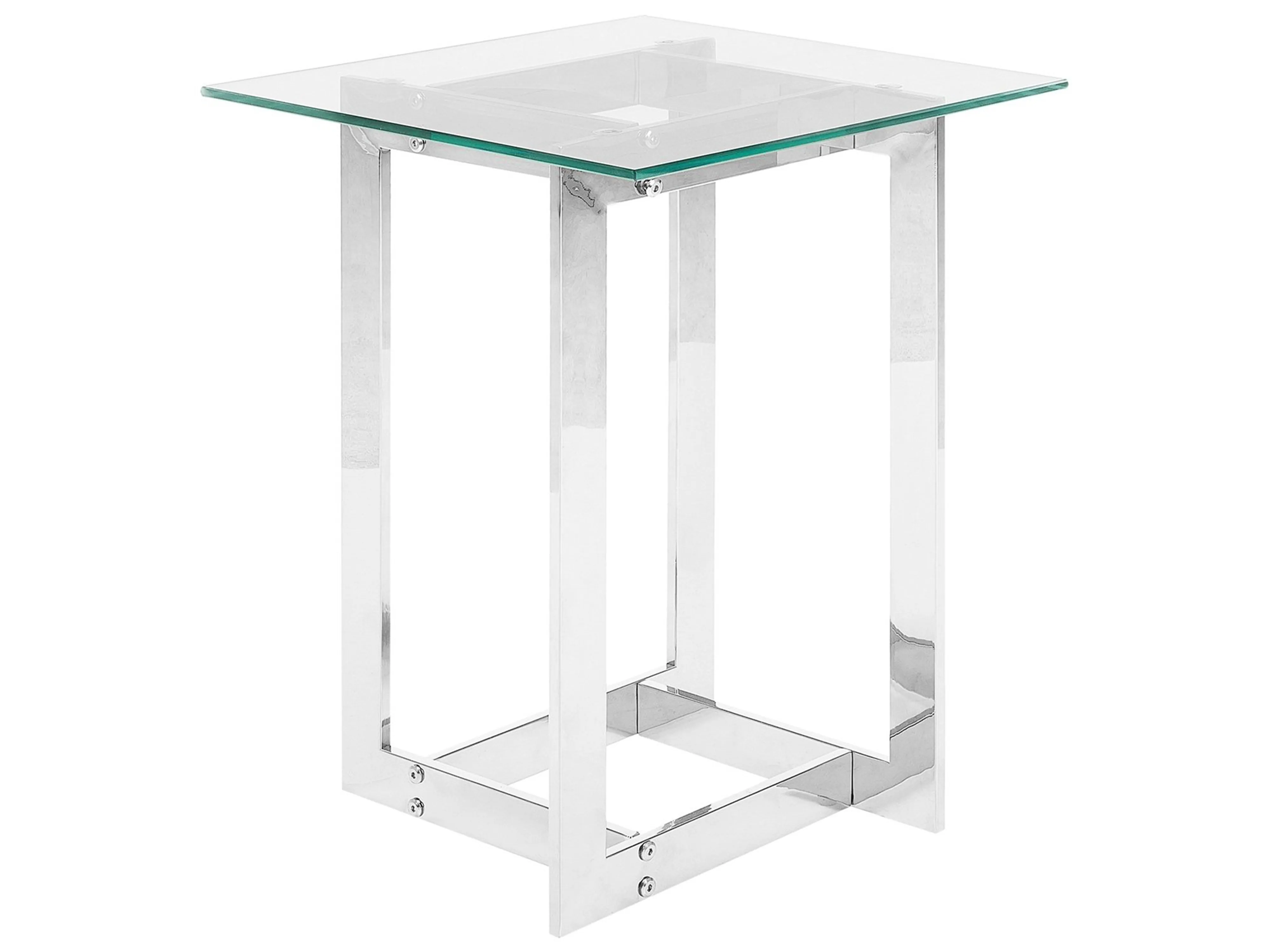 Coffee Table CRYSTAL Tempered Glass Silver