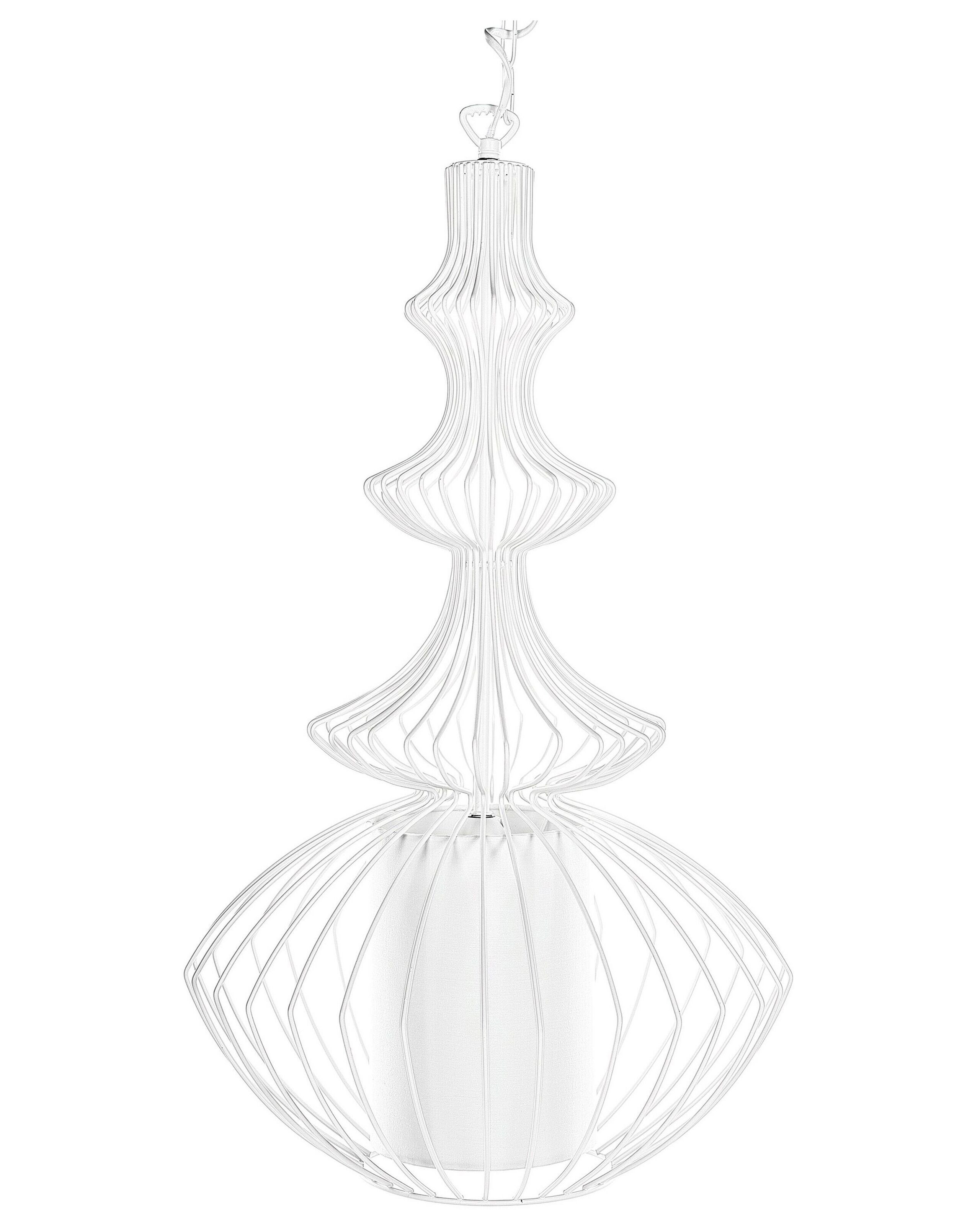 Lampa sufitowa wisząca z drutu biała